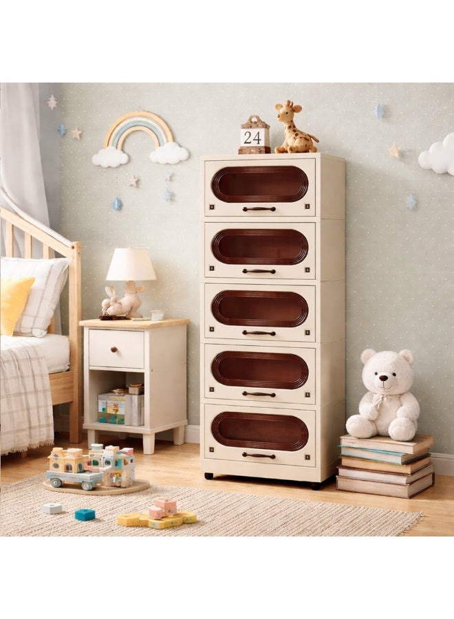 Khorshed Plast Modern 'Super Fantasia' Kitchen Organizer 5-Tier Space-Saving Design with Transparent Doors for Easy Visibility - Image 4